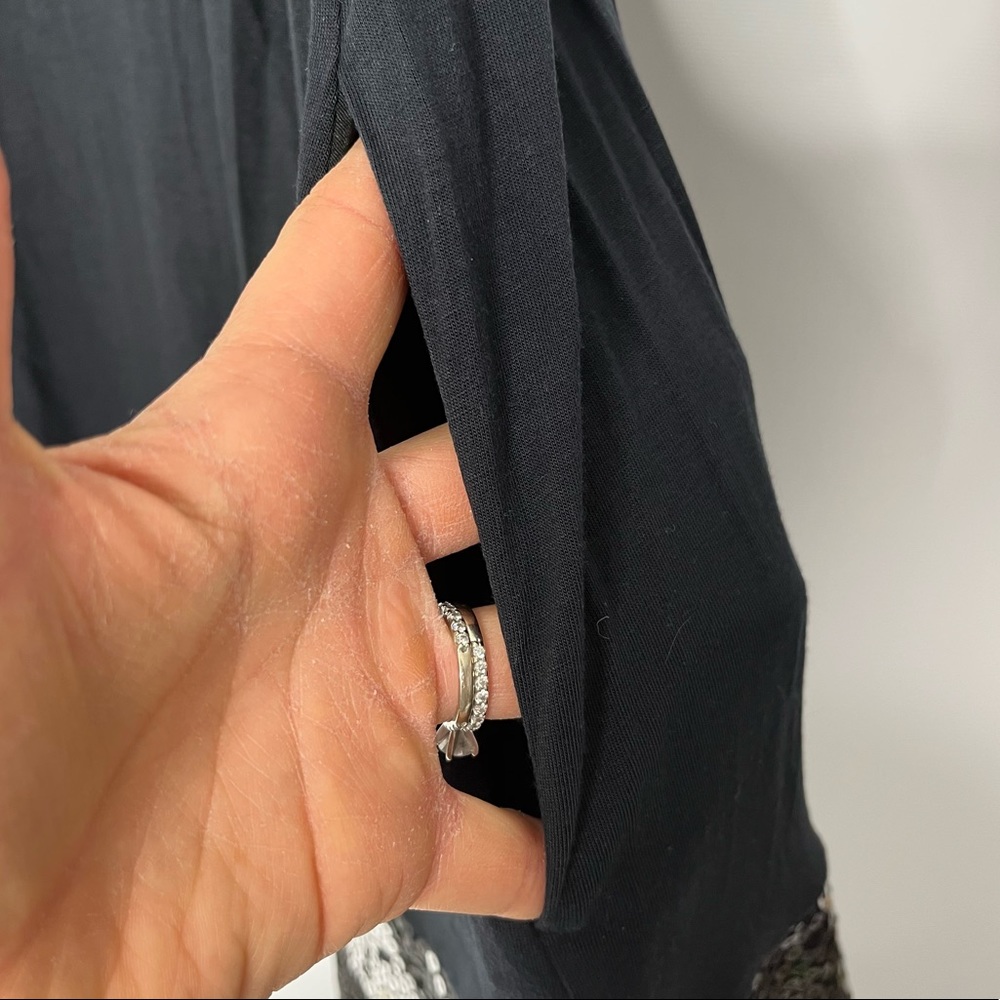 11) Express Black & Silver Sleeveless Sequin Scoopneck Dress Size Small - Picture 5 of 12